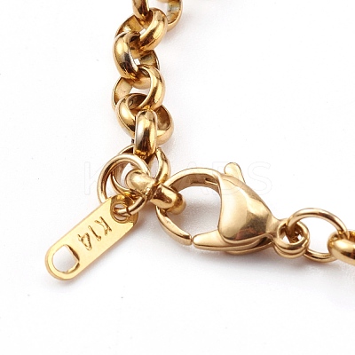 Women's 304 Stainless Steel Rolo Chain Bracelets BJEW-JB05995-01-1