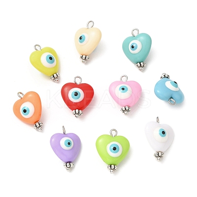 Evil Eye Resin Pendants PALLOY-JF02127-02-1