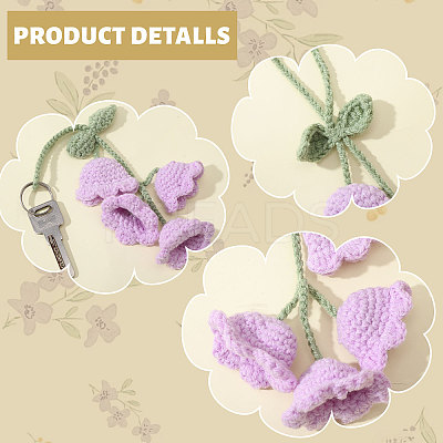 4Pcs 4 Colors Cotton Yarn Pendant Decorations HJEW-FG0001-21-1