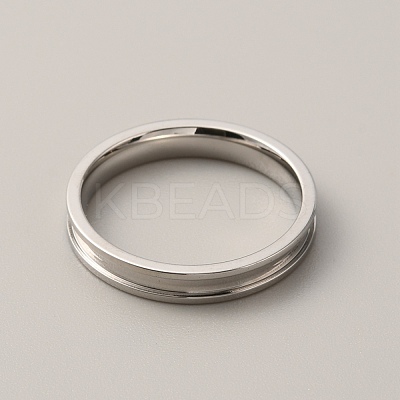 201 Stainless Steel Grooved Finger Ring for Men Women RJEW-WH0009-04F-P-1