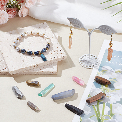 26Pcs 13 Colors Electroplated Natural Quartz Crystal Beads G-NB0005-91-1