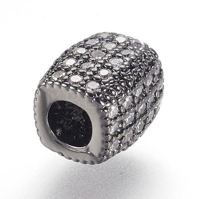 Brass Micro Pave Cubic Zirconia Beads ZIRC-F062-14B-1