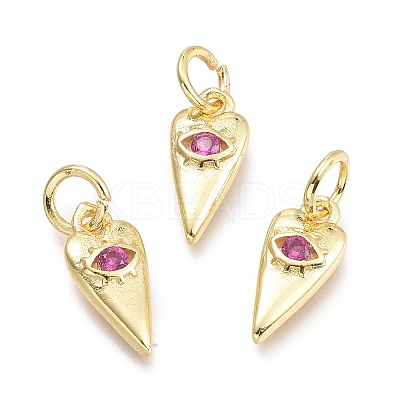 Brass Micro Pave Cubic Zirconia Pendants KK-P187-15F-G-1