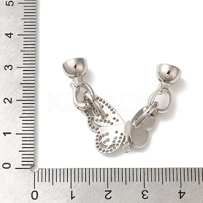 Brass Micro Pave Clear Cubic Zirconia Fold Over Clasps KK-A227-14P-1