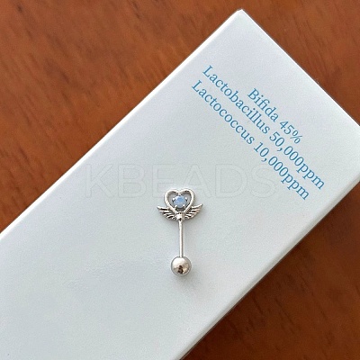 Brass Pave Light Blue Cubic Zirconia Cartilage Earrings FS-WG47071-01-1