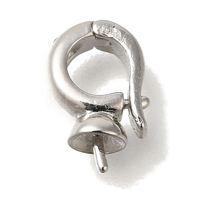 Brass Cup Pearl Peg Bails Pin Pendants KK-K389-142P-1