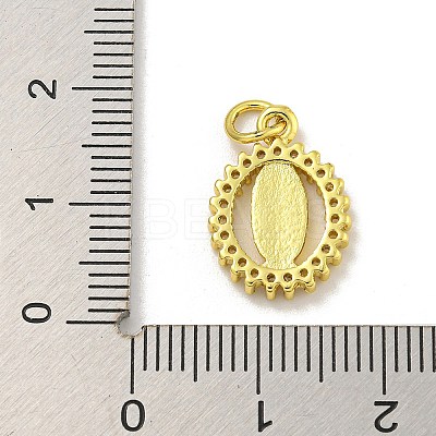 Virgin Mary Theme Rack Plating Brass Micro Pave Cubic Zirconia Pendants KK-C074-28M-1