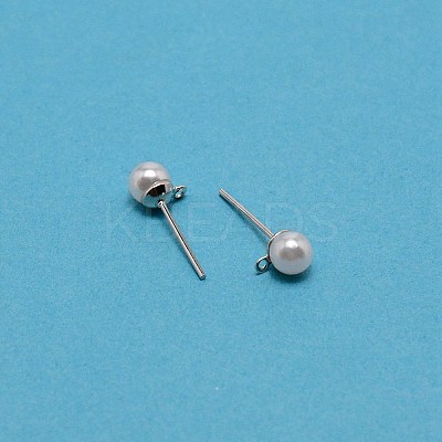 Iron Stud Earring Findings STAS-WH0029-02A-02-1-1