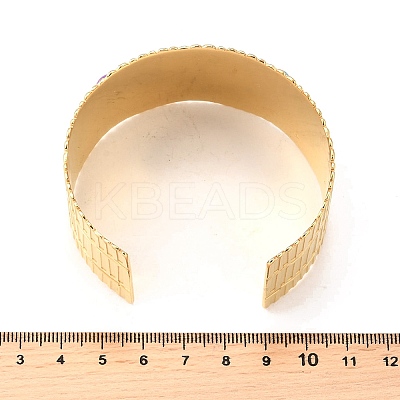304 Stainless Steel Cuff Bangles for Women BJEW-Z109-05G-1