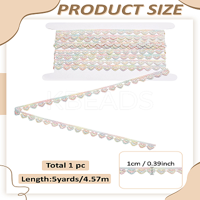 5 Yards Polyester Heart Lace Trim Ribbon OCOR-LP0004-38-1