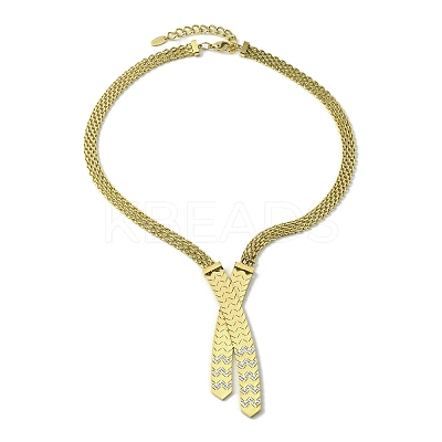 304 Stainless Steel with Cubic Zirconia Mesh Chain Necklaces NJEW-Q322-05G-1