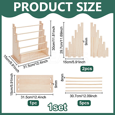 5-Tier Wood Scrunchie Riser Holders ODIS-WH0030-1