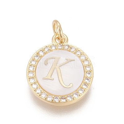 Brass Micro Pave Cubic Zirconia Pendants X-ZIRC-L078-043K-NR-1