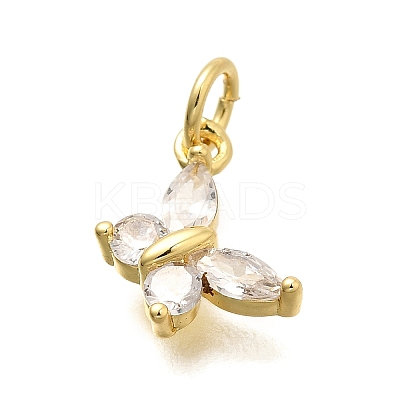 Brass Micro Pave Cubic Zirconia Charms KK-C087-08G-1