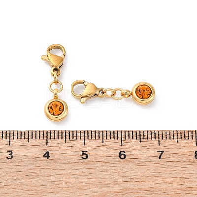 304 Stainless Steel Rhinestone Pendants STAS-D301-24G-19-1