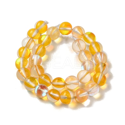 Synthetic Moonstone Beads Strands G-P528-J01-11-1