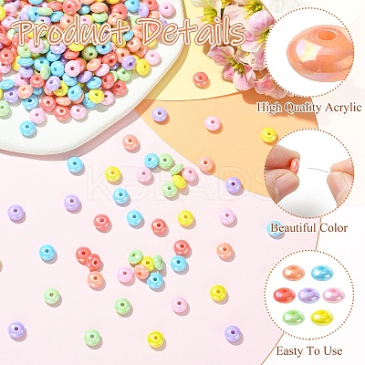 700Pcs 7 Colors UV Plating Opaque Acrylic Beads MACR-YW0004-82-1
