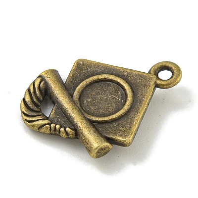 Tibetan Style Alloy Pendant Cabochon Settings TIBE-I026-6010AB-1