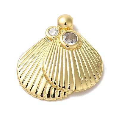 Brass Micro Pave Cubic Zirconia Pendants KK-S391-12G-1