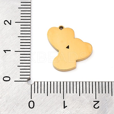 304 Stainless Steel Enamel Pendants STAS-Q338-03G-1
