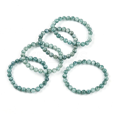 Natural Kyanite Round Beads Stretch Bracelets Women Men BJEW-T022-06B-1