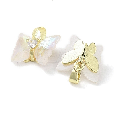 Real 18K Gold Plated Rack Plating Brass Micro Pave Cubic Zirconia Pendants KK-R161-06G-01-1