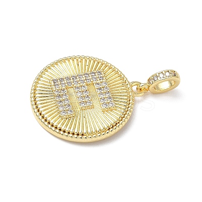 Brass Micro Pave Clear Cubic Zirconia Pendants KK-L253-17G-E-1