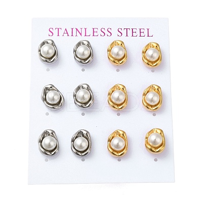 PVD Vacuum Plating 304 Stainless Steel Stud Earring EJEW-C099-01GP-1