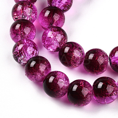 Transparent Crackle Glass Bead Strands GLAA-T025-8mm-02F-1