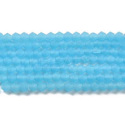 Imitation Jade Frosted Glass Bead Strands GLAA-F029-JM4mm-B03-1