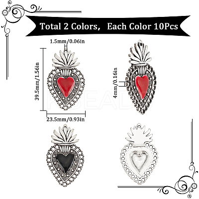 20Pcs 2 Colors Alloy Enamel Pendants ENAM-SC0005-04-1