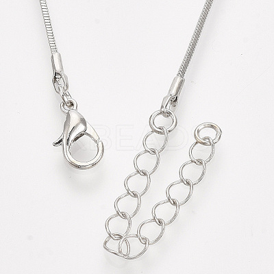 Brass Square Snake Chain Necklace Making X-MAK-T006-10A-P-1