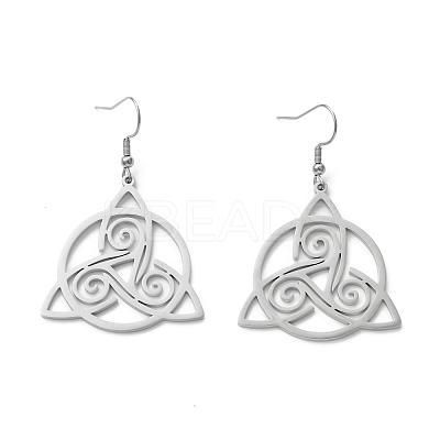 Non-Tarnish 304 Stainless Steel Sailor's Knot Dangle Earrings for Women LS-EJEW-P222-06P-1