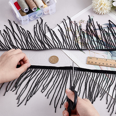1 Yard Glass Fringe Trimming AJEW-PH0006-69-1