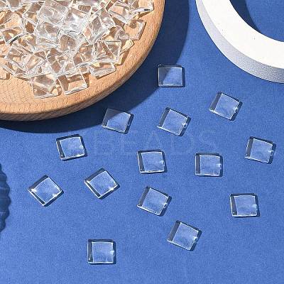 Transparent Glass Square Cabochons GGLA-S022-10mm-1