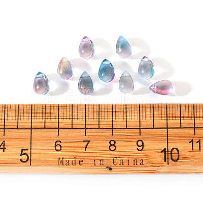 Transparent Spray Painted Glass Charms GLAA-YW0001-12-1