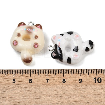 Cat Shape Donut Resin Pendants RESI-Z034-03P-1
