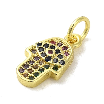 Brass Micro Pave Cubic Zirconia Charms KK-M283-13I-02-1