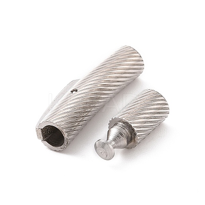 Tarnish Resistant Column 304 Stainless Steel Bayonet Necklace Clasps STAS-O035-3mm-03-1