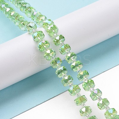 Electroplate Transparent Glass Beads Strands EGLA-H101-03G-1
