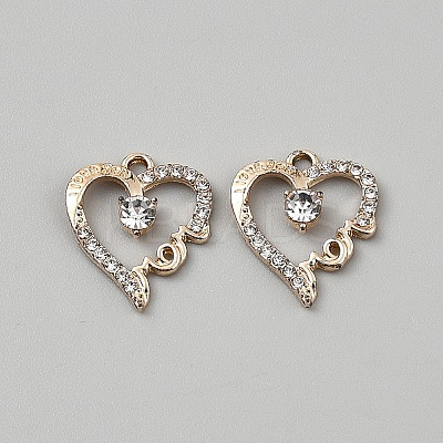 Alloy Crystal Rhinestone Pendants ALRI-WH0001-16G-1
