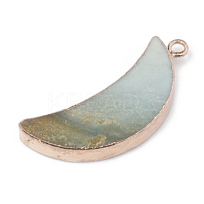 Electroplate Natural Amazonite Pendants G-S329-014B-1