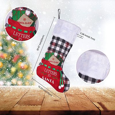 2Pcs 2 Style Christmas Socks Gift Bags HJEW-SZ0001-08-1