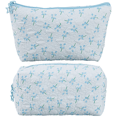 2Pcs 2 Styles Portable Travel Polyester Cosmetic Zipper Storage Clutch Bags ABAG-CY0001-01A-1