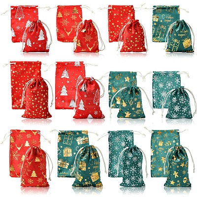 12Pcs 12 Styles Hot Stamping Christmas Velvet Storage Bags ABAG-FS0001-02-1