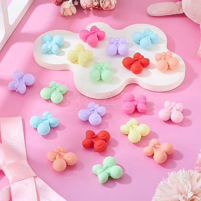 24Pcs 8 Styles Cherry Food Grade Eco-Friendly Silicone Focal Beads SIL-TA0003-06-1