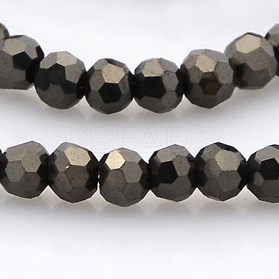 Full Plated Glass Faceted Round Spacer Beads Strands GLAA-A027-3mm-FP02-1