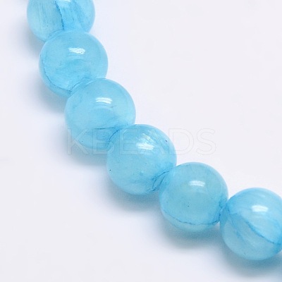 Dyed Natural Green Jade Beads Strands JBS053-8MM-31-1