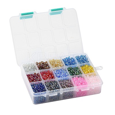 375G 15 Colors Glass Seed Beads SEED-JP0004-05-4mm-1