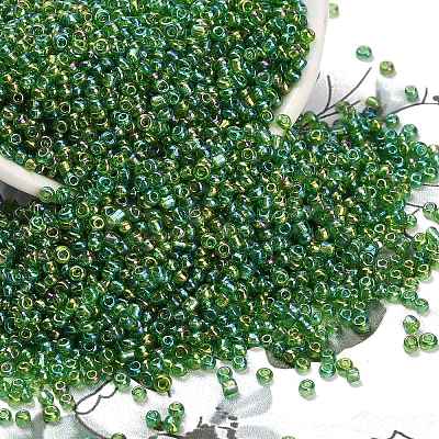 Round Transparent Colors Rainbow Glass Seed Beads X-SEED-A007-2mm-167-1